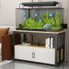 FVTVHEV Aquarium Stand with Cabinet, Two-Tier Design, 120 × 40 × 70 cm, Wood Grain + Black view 1