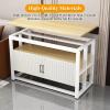 FVTVHEV Aquarium Stand with Cabinet, Two-Tier Design, 120 × 40 × 70 cm, Wood Grain + Black view 3