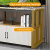 FVTVHEV Aquarium Stand with Cabinet, Two-Tier Design, 120 × 40 × 70 cm, Wood Grain + Black view 4