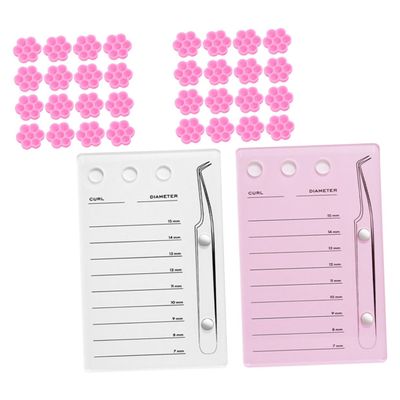 SAFIGLE Lash Extension Board with Acrylic Lash Tray and Flower-Shaped Glue Holder