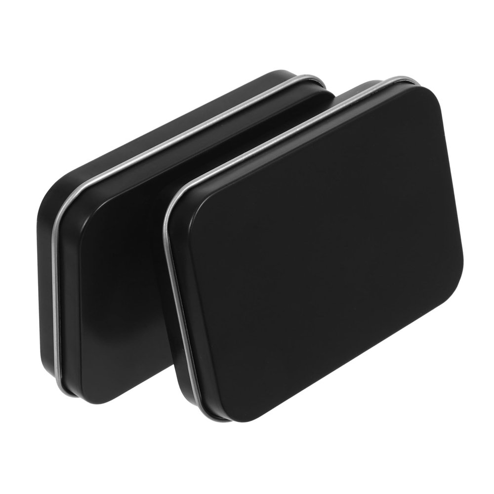 TOGEVAL Refillable Dental Floss Boxes, Rectangular Tin Storage Cases, 2-Pack with Lids