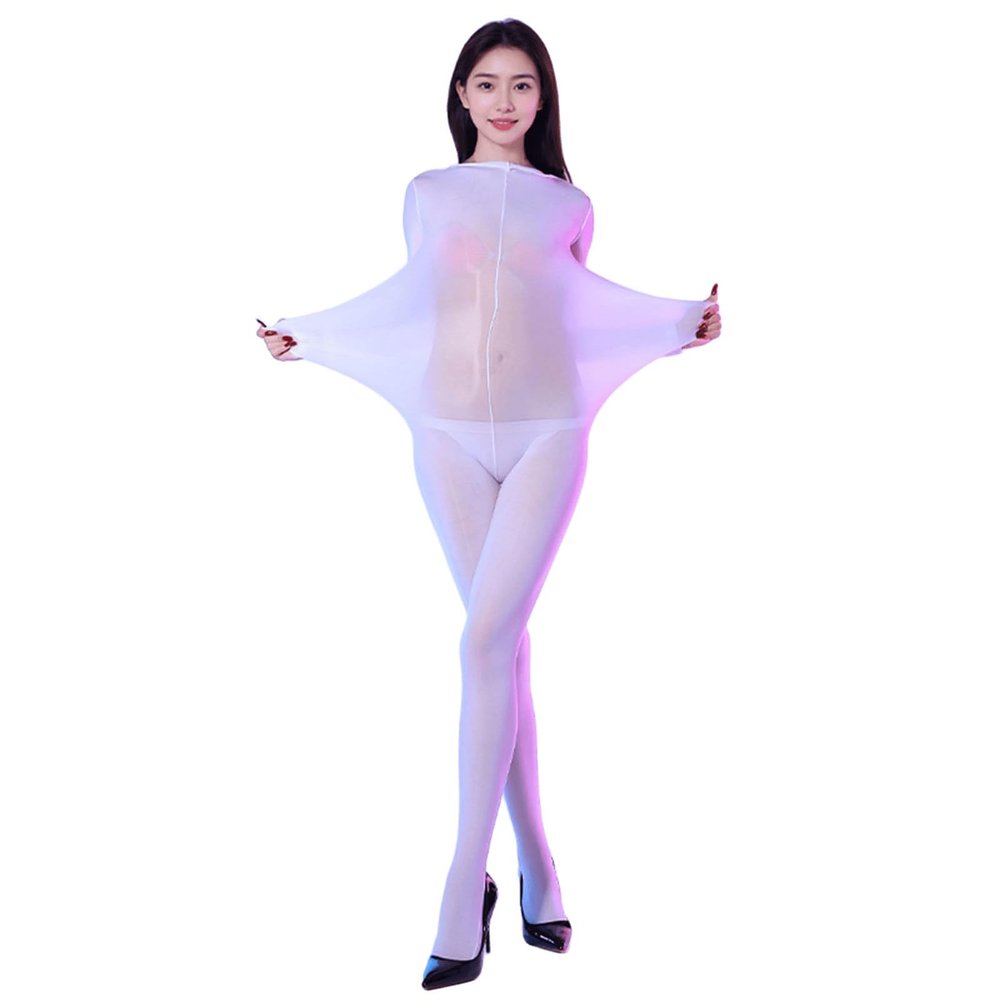 BESYFAY Men's Glossy Plus-Size Bodystocking, Stretchy Nylon Full-Body Catsuit