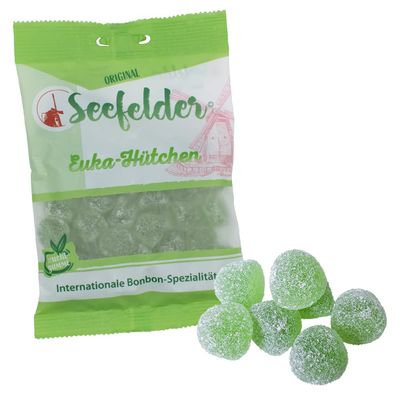 Seefelder Euka Hütchen Eucalyptus Drops, Refreshing & Soothing, 100 g Bag