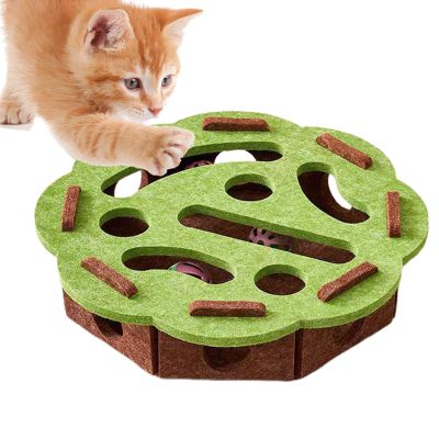 Interactive Felt Puzzle Toy for Cats with Bells