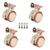 2-Inch Twin-Wheel Casters, 4 Swivel Casters with Brakes for Crib Furniture view 1