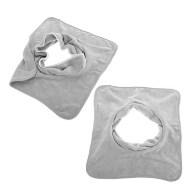 Warmhm 2-Piece Massage Towels with Face Opening, 13.8 x 13.8 in, Light Gray