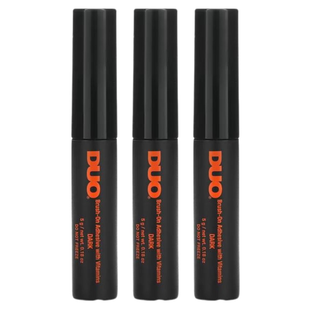 Water-Resistant DUO Glue for Lashes and Eyebrows, Odorless, Vegan (3 DUO Orange)
