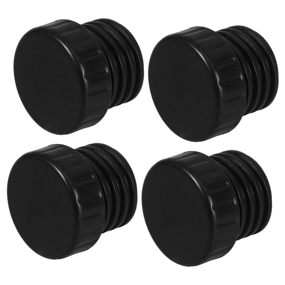 Protective Caps for Lamp Sockets, 4-Pack, Black Plastic