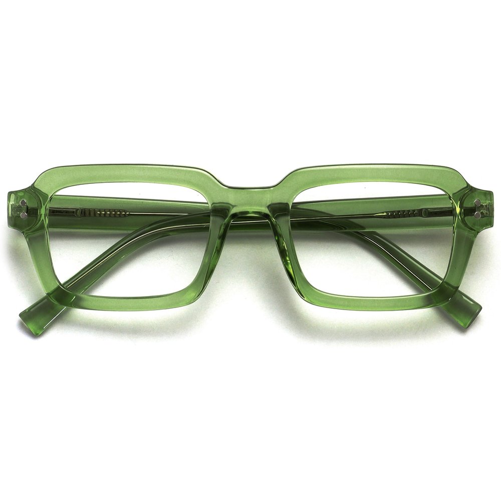 OPULIZE EDG Blue Light Reading Glasses for Women & Men, Anti-Reflective, Anti-Glare Computer & Gaming Glasses, Rectangular Vintage Frame, UV & Eye Protection, Transparent Green +2.00 (1-Pack)