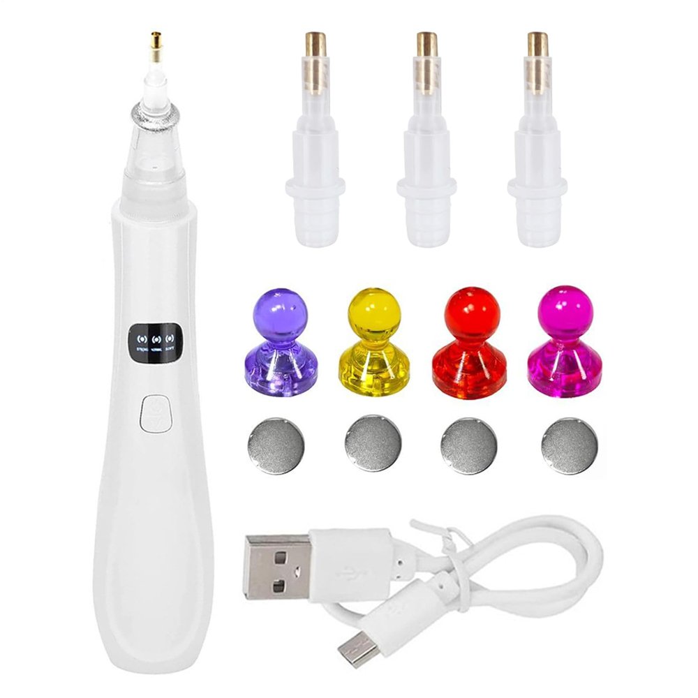 Rhinestone Picker Nail Art Set | Electric Applicator with 3 Adjustable Suction Modes and Replacement Tip