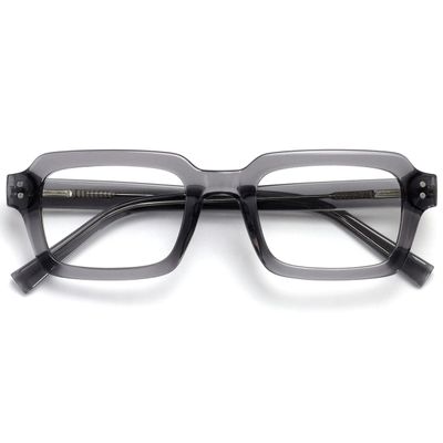 OPULIZE EDG Blue Light Filter Reading Glasses for Women and Men, Anti-Reflective, Glare-Free UV400 Protection, Spring Hinges, Anti-Fatigue, Rectangular Frame, Computer and Gaming Glasses, Transparent Gray, +3.00