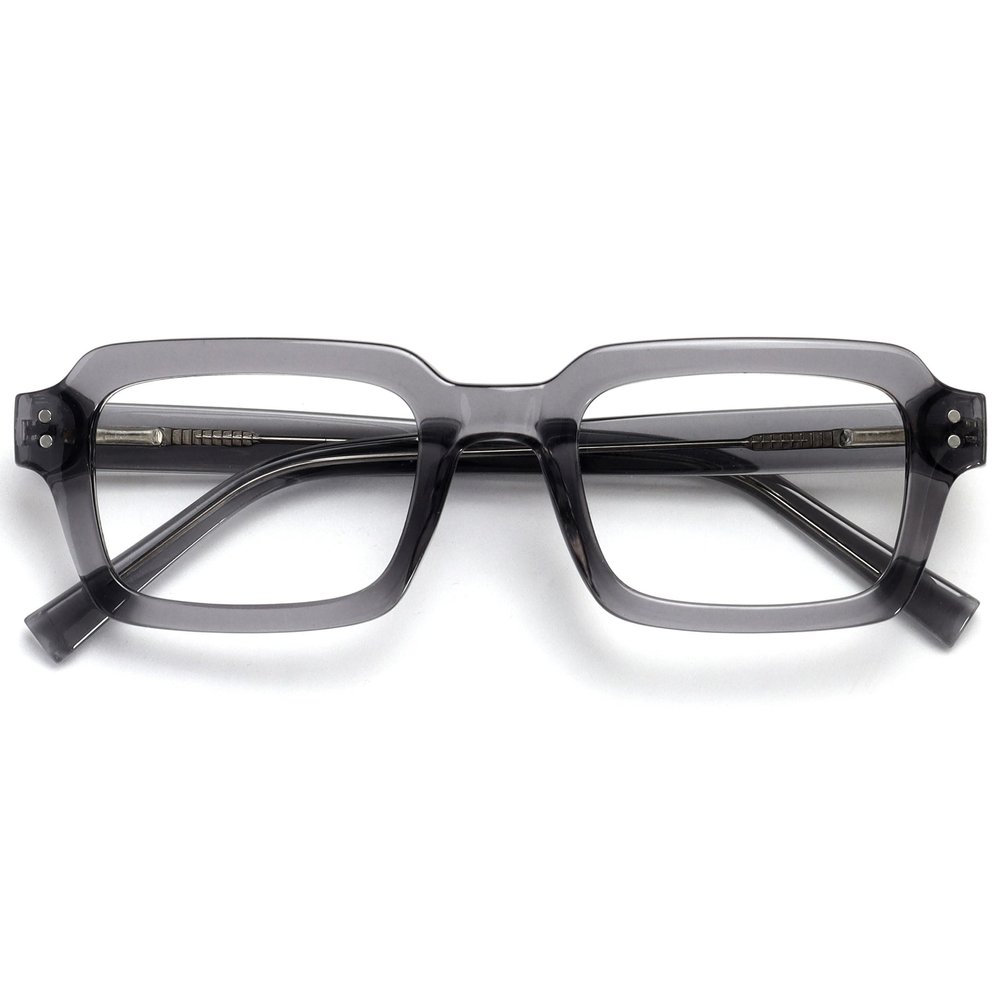 OPULIZE EDG Blue Light Filter Reading Glasses for Women and Men, Anti-Reflective, Glare-Free UV400 Protection, Spring Hinges, Anti-Fatigue, Rectangular Frame, Computer and Gaming Glasses, Transparent Gray, +3.00