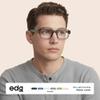 OPULIZE EDG Blue Light Filter Reading Glasses for Women and Men, Anti-Reflective, Glare-Free UV400 Protection, Spring Hinges, Anti-Fatigue, Rectangular Frame, Computer and Gaming Glasses, Transparent Gray, +3.00 view 3