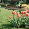 Freestanding Metal Garden Bird Bath on Stake view 3