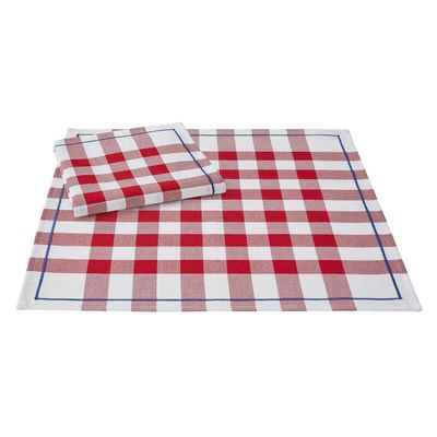 Le Jacquard Français Bistrot Français Rouge Cotton Napkins, Set of 2, 50 x 50 cm