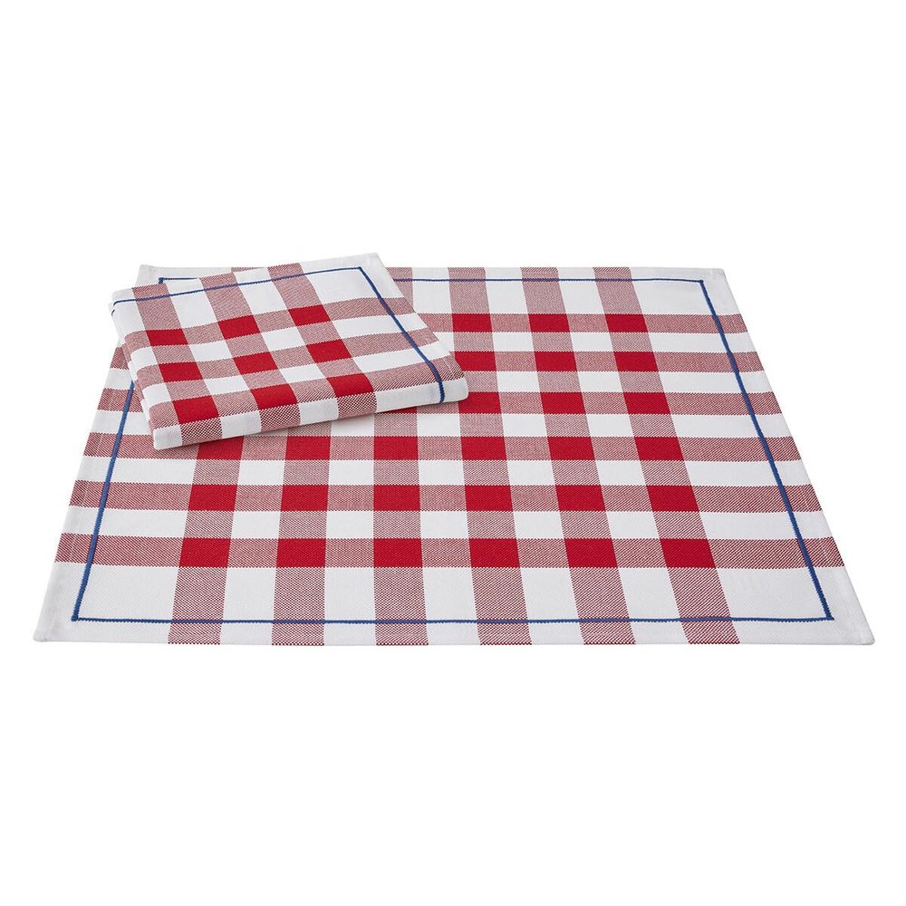 Le Jacquard Français Bistrot Français Rouge Cotton Napkins, Set of 2, 50 x 50 cm