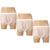 3-Pack Adult Diaper Covers, Washable Reusable Plastic Pants, Incontinence Pants (White, Small) view 1
