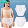 3-Pack Adult Diaper Covers, Washable Reusable Plastic Pants, Incontinence Pants (White, Small) view 2