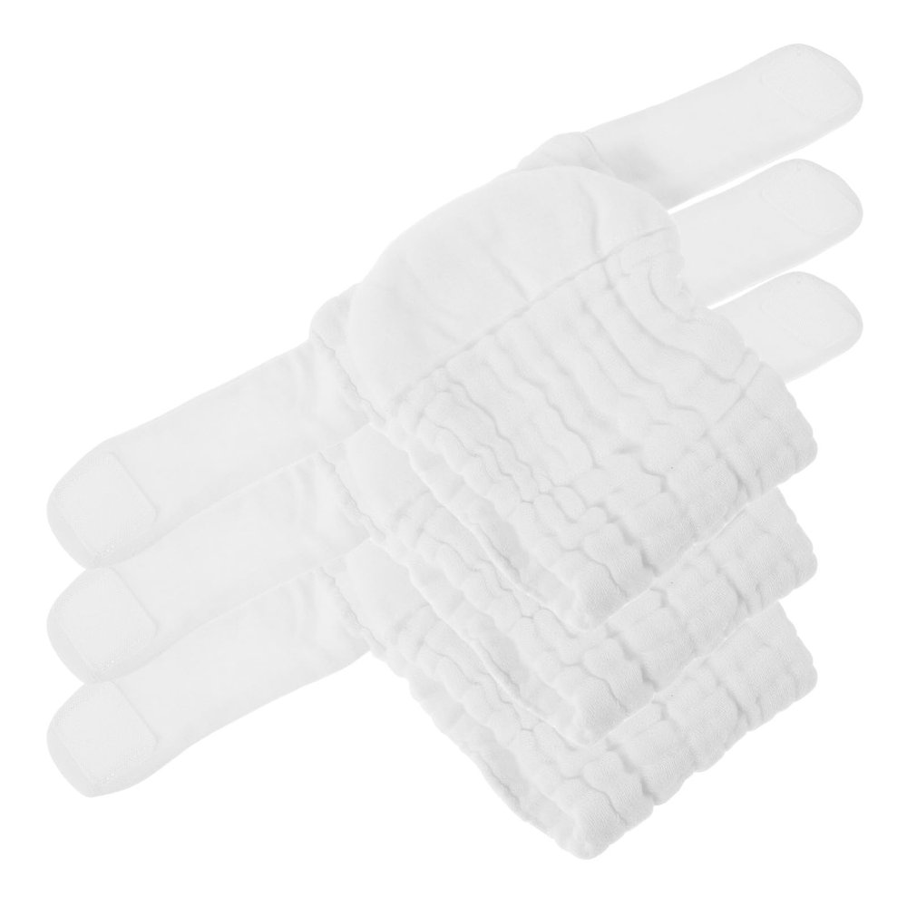 WEKAMOS Baby Diaper Pants, White Cotton, 3-Pack, Washable and Reusable
