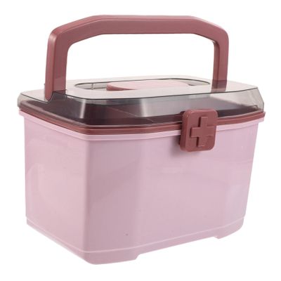LABRIMP Portable Medicine Box with Handle, Multiple Compartments and Dividers