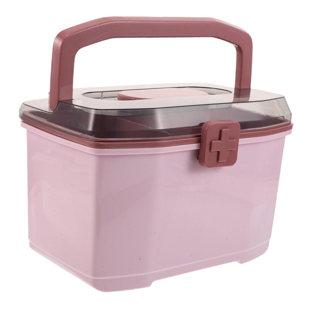 LABRIMP Portable Medicine Box with Handle, Multiple Compartments and Dividers