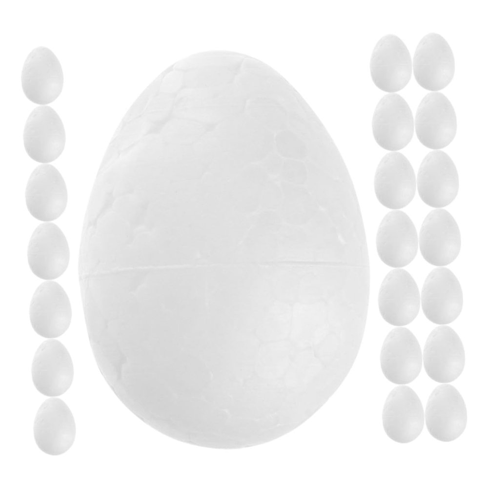 Cabilock 60 Lightweight White Foam Eggs for DIY Crafts