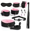 ZeeKoug 7-Piece Couple Outfit with Pink Plush Nylon Cosplay Accessories view 1