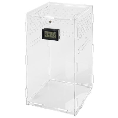 Transparent Acrylic Reptile Breeding Box with Thermometer