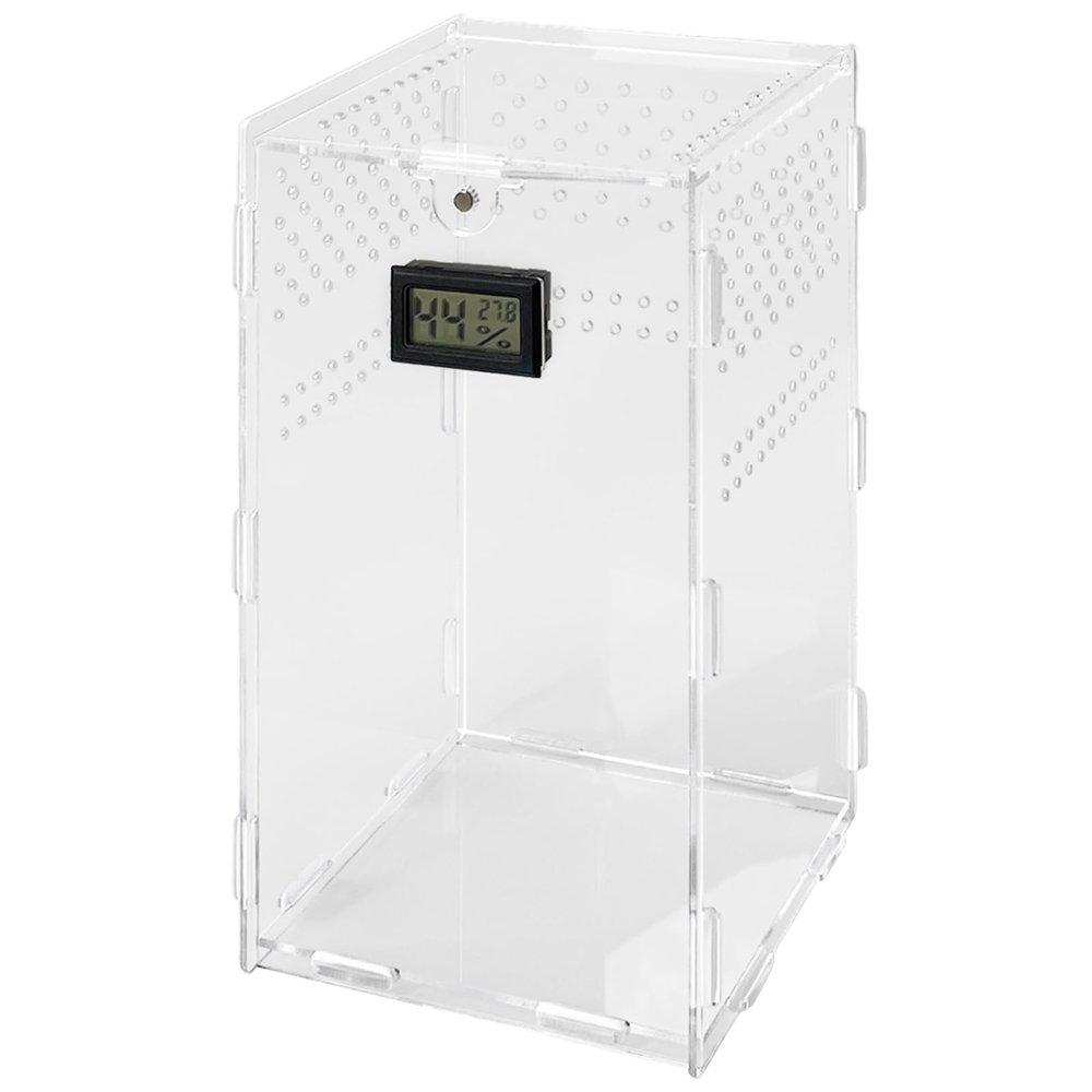 Transparent Acrylic Reptile Breeding Box with Thermometer