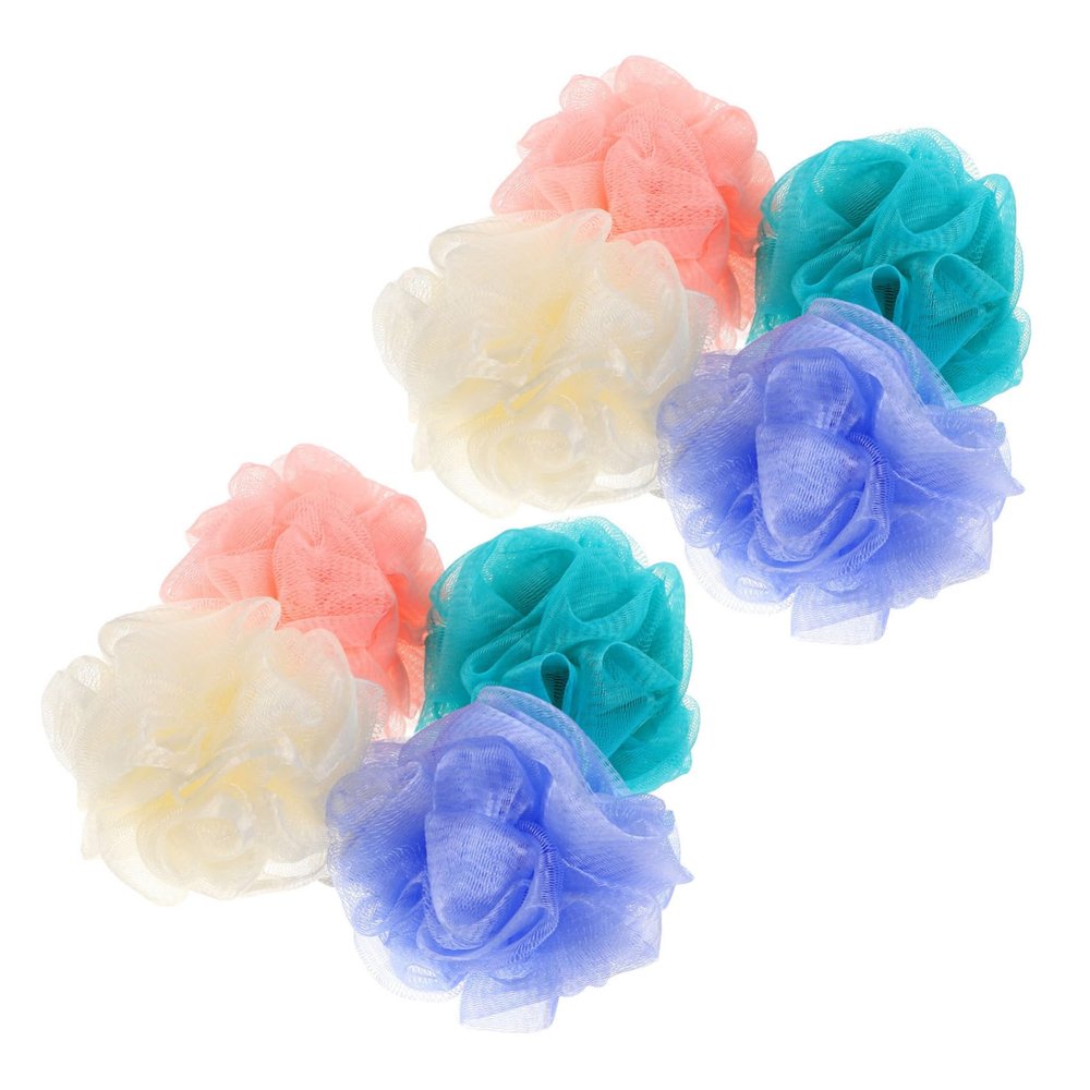 8-Piece Polyethylene Mesh Shower Sponges for the Bathroom
