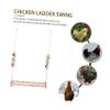 Luxshiny Funny Chicken Toy Wooden Climbing Ladder with Swing Design for Hens and Roosters, Chewable Wooden Ladder as Pet Toy and Perch, Random Color view 2