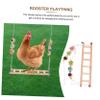Luxshiny Funny Chicken Toy Wooden Climbing Ladder with Swing Design for Hens and Roosters, Chewable Wooden Ladder as Pet Toy and Perch, Random Color view 3