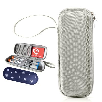 klyrith EpiPen Medical Carrying Case with 1 Cold Pack, Gray