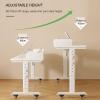 VOLDAX Height-Adjustable Overbed Table on Wheels with Gas Spring, 68–103 cm, Metal Frame, White-B, 40 cm/15.7 in view 2