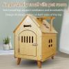 Wooden Dog House for Indoor and Outdoor Use, Windproof and Rainproof, with Upper Storage, Easy Assembly, for Small to Medium Pets view 3