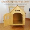 Wooden Dog House for Indoor and Outdoor Use, Windproof and Rainproof, with Upper Storage, Easy Assembly, for Small to Medium Pets view 4