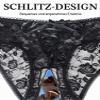 ohyeahlady Women's Plus-Size Open-Crotch Lace Panties, Transparent Thong Hipster Underwear, 2-Pack, Black, M-L view 4