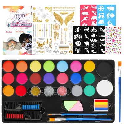 Cadimus Kids Face Painting Set, 20 Water-Based Colors