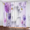 HABEAT 3D Flower Blackout Curtains with Butterfly Pattern, 2-Piece Set, 150 x 166 cm, Design 43-3 view 1