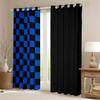 Manfei Geometric Checkered Kids Curtains, Video Game Plaid Lattice Room Decor, Modern Grid Curtains, Black Blue, 2 Panels, XXL view 3