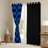Manfei Geometric Checkered Kids Curtains, Video Game Plaid Lattice Room Decor, Modern Grid Curtains, Black Blue, 2 Panels, XXL view 4
