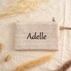 KEMEILA Personalized Cosmetic Case, Bridesmaid Gift, Straw Makeup Bag with Name, Boho Bridal Gift Idea view 3