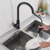 Touch-Control Black Kitchen Faucet - Pull-Out Sensor Mixer, Brushed Nickel, Sensitive Touch Technology, Modern Sink Faucet, Easy-Clean High-Arc Design view 2