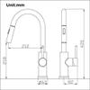 Touch-Control Black Kitchen Faucet - Pull-Out Sensor Mixer, Brushed Nickel, Sensitive Touch Technology, Modern Sink Faucet, Easy-Clean High-Arc Design view 4