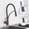 Matte Black Chrome Pull-Down Kitchen Faucet with Swivel Spout view 2