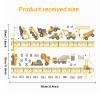 Eclove Kids' Height Chart Wall Sticker, Self-Adhesive Construction Vehicle Wall Decals, 80 x 200 cm view 2