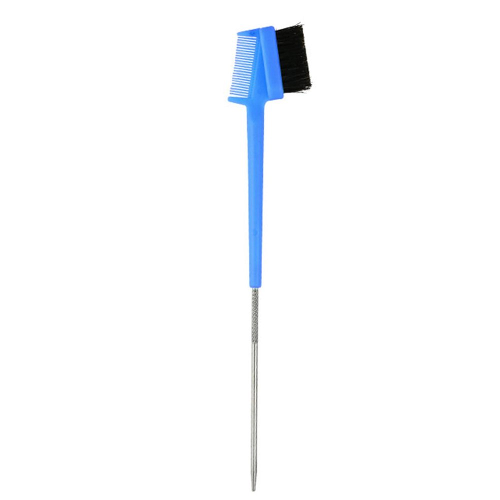 Versatile Green Hair and Eyebrow Brush with Steel Pins and Plastic Handle
