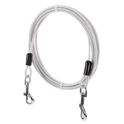 Dog Leash with Stainless Steel Hook and PVC, Silver