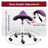 FXLUHAY Rolling Saddle Stool, Swivel Salon Chair for Spa Massage, Black view 2
