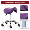 FXLUHAY Rolling Saddle Stool, Swivel Salon Chair for Spa Massage, Black view 3